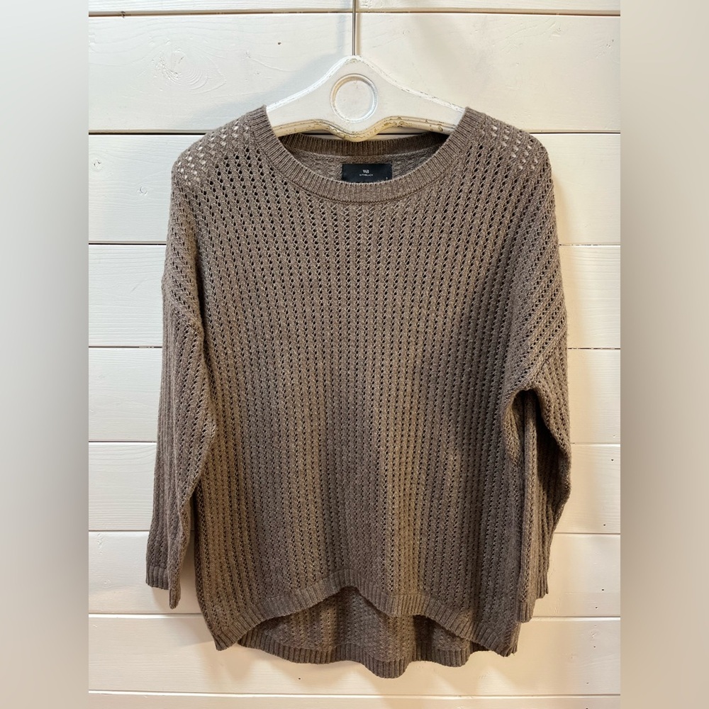 WITHBLACK Taupe Open Knit Sweater Size S